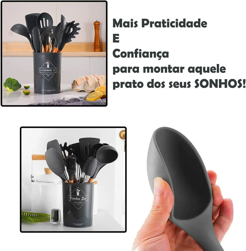 Jogo Kit C/12 Peças Utensílios De Cozinha