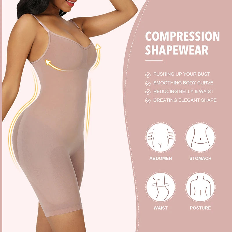 Body Modelador Sem Costura com Compressão - Levanta Bumbum, Modelador de Corpo Inteiro