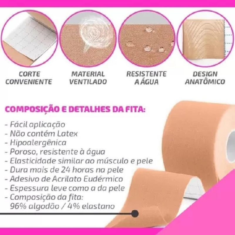 Levanta peito adesivo invisível - Fita push up